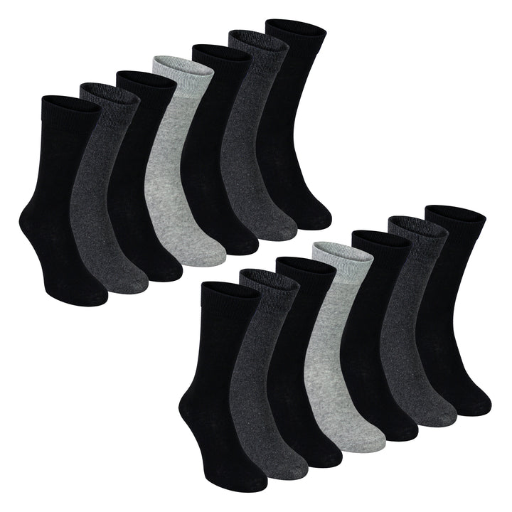 7 Pack Mens Classic Suit Socks - Soft Breathable Plain Dress Socks