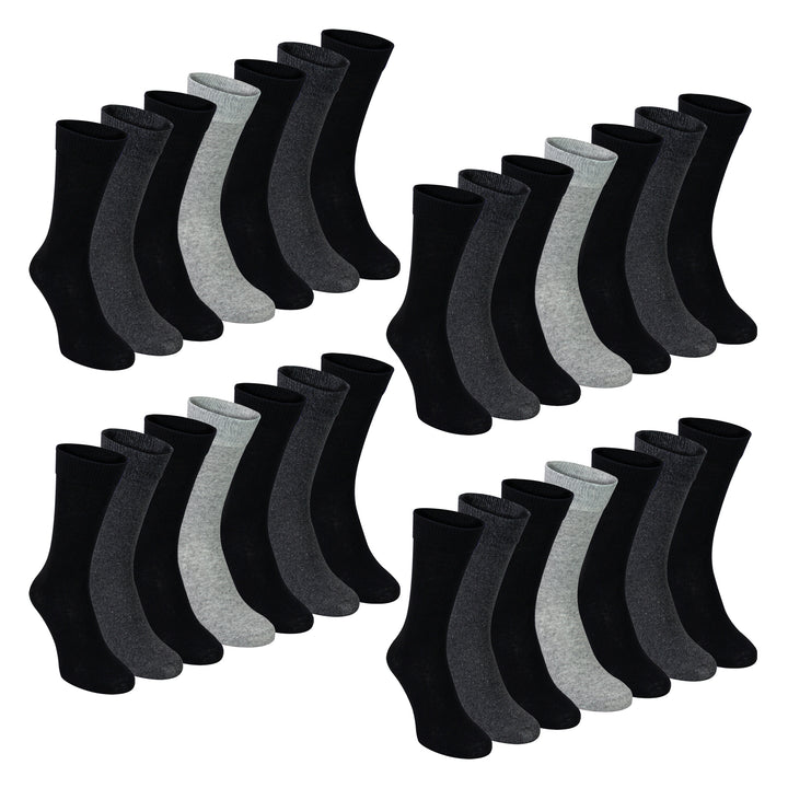 7 Pack Mens Classic Suit Socks - Soft Breathable Plain Dress Socks