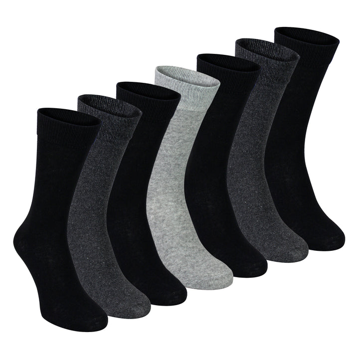 7 Pack Mens Classic Suit Socks - Soft Breathable Plain Dress Socks
