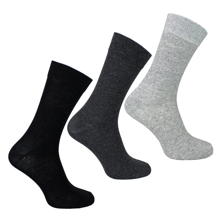 7 Pack Mens Classic Suit Socks - Soft Breathable Plain Dress Socks