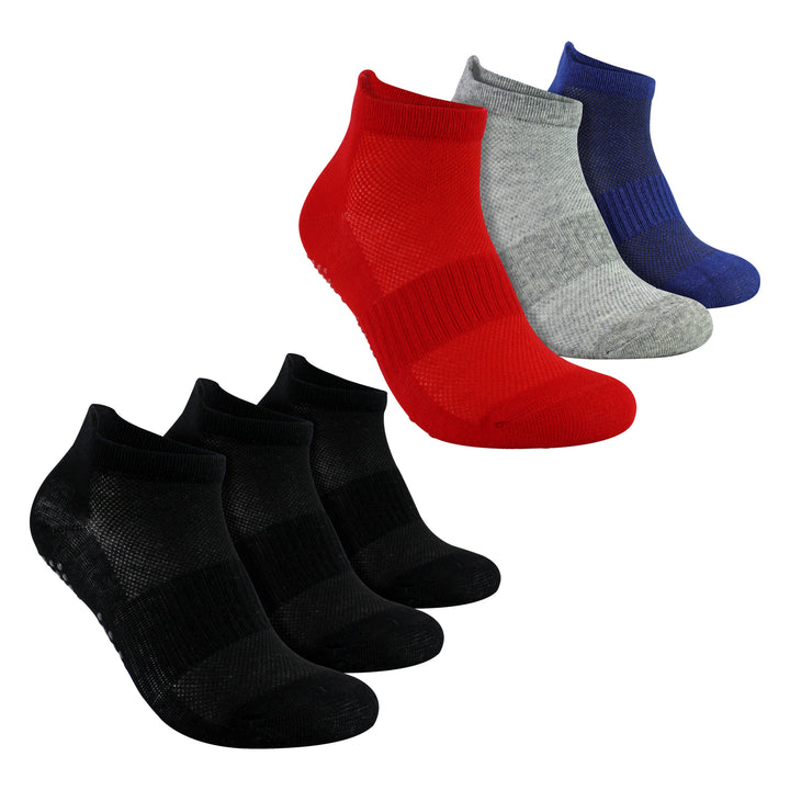 6 Pairs Non Slip Socks For Boys | Gym Yoga Dancing Socks With Grips