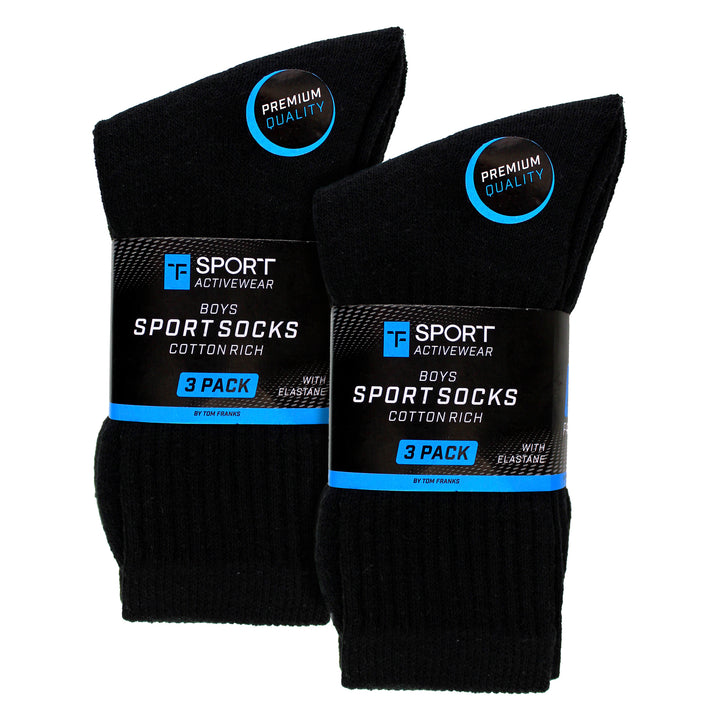 6 Pack Boys Breathable Cotton Sport Socks