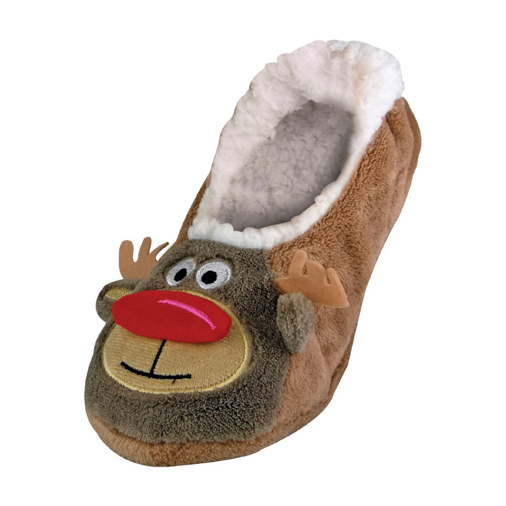 Rudolph Ladies Christmas Slippers | Novelty Sleeping Socks