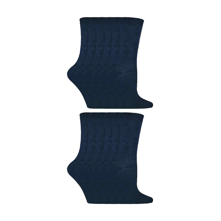 12 Pair Kids Soft Cotton Colourful Casual Plain Dress Socks