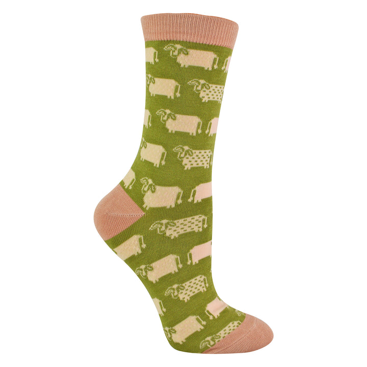 1 paquet de chaussettes fantaisie en bambou pour femme, motif vache bleue