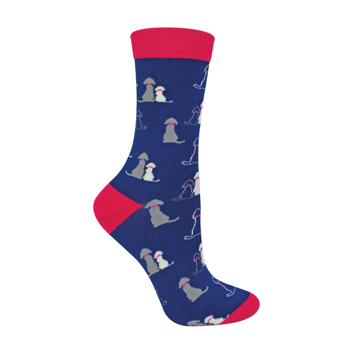 1 Packung Damen-Socken mit Motiv aus Bambus und Retriever-Motiv in Marineblau