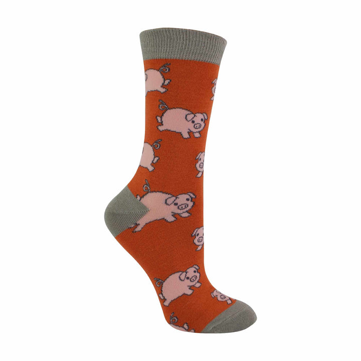 1 Pack Ladies Novelty Piglet Bamboo Socks