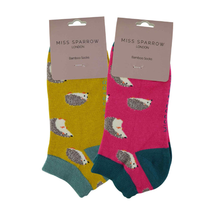 2 Pack Ladies Novelty Animal Themed Bamboo Trainer Socks