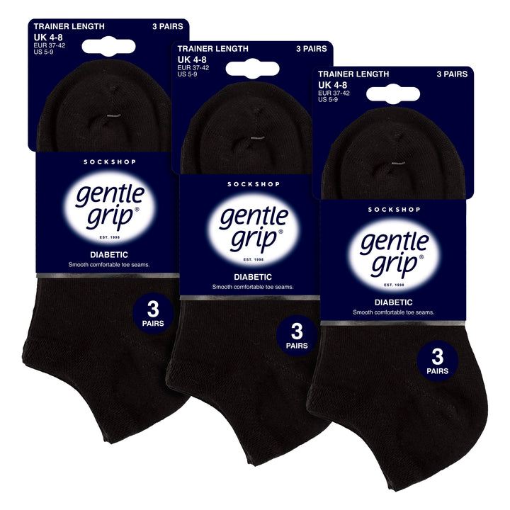 9 Pairs Ladies Diabetic Trainer Socks | Ankle Socks Swollen Feet