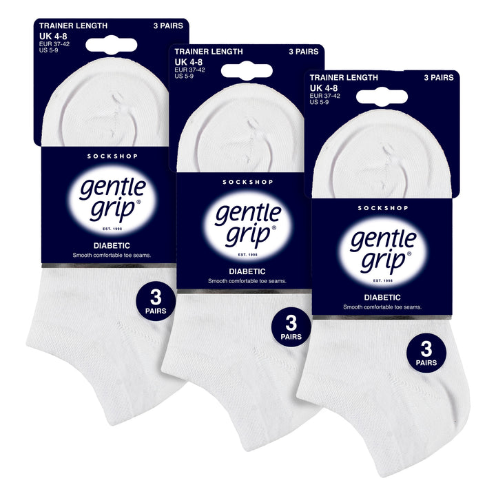 9 Pairs Ladies Diabetic Trainer Socks | Ankle Socks Swollen Feet