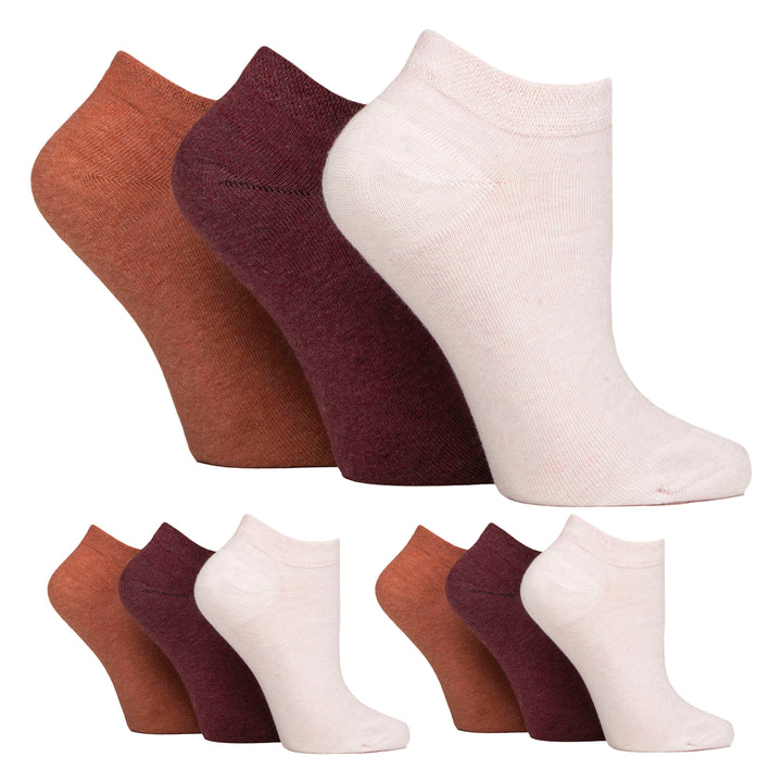 9 Pairs Ladies Diabetic Trainer Socks | Ankle Socks Swollen Feet