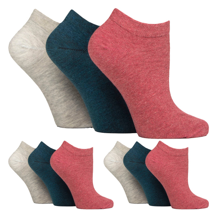 9 Pairs Ladies Diabetic Trainer Socks | Ankle Socks Swollen Feet
