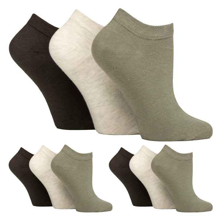 9 Pairs Ladies Diabetic Trainer Socks | Ankle Socks Swollen Feet