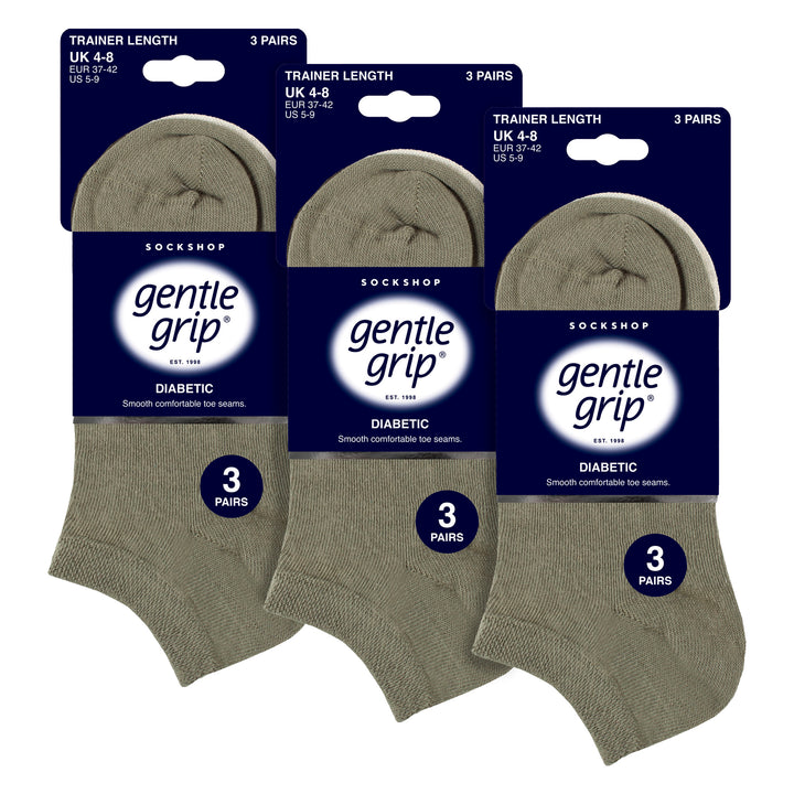 9 Pairs Ladies Diabetic Trainer Socks | Ankle Socks Swollen Feet
