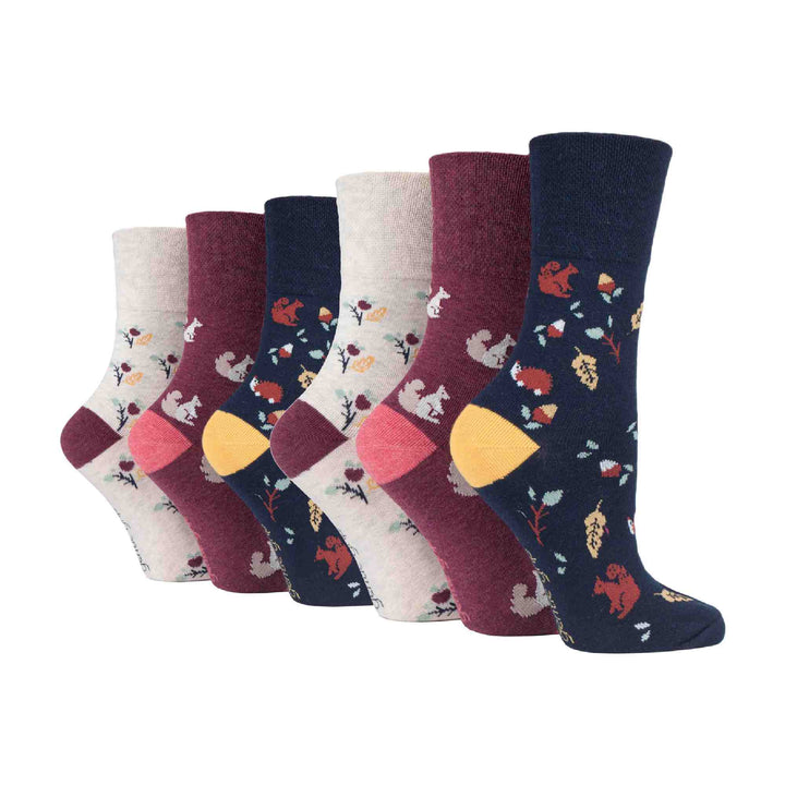 6 Pairs Ladies Non Elastic Patterned Socks