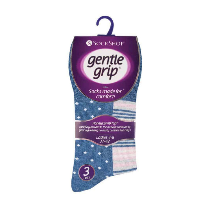 Lot de 6 paires de chaussettes à motifs en coton non élastiques pour femme