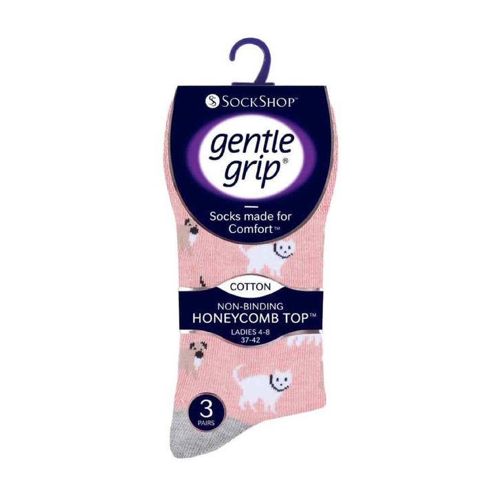 Lot de 6 paires de chaussettes à motifs en coton non élastiques pour femme