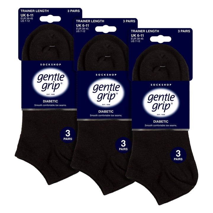 9 Pack Mens Diabetic Trainer Socks, Swollen Feet Wide Ankle Socks