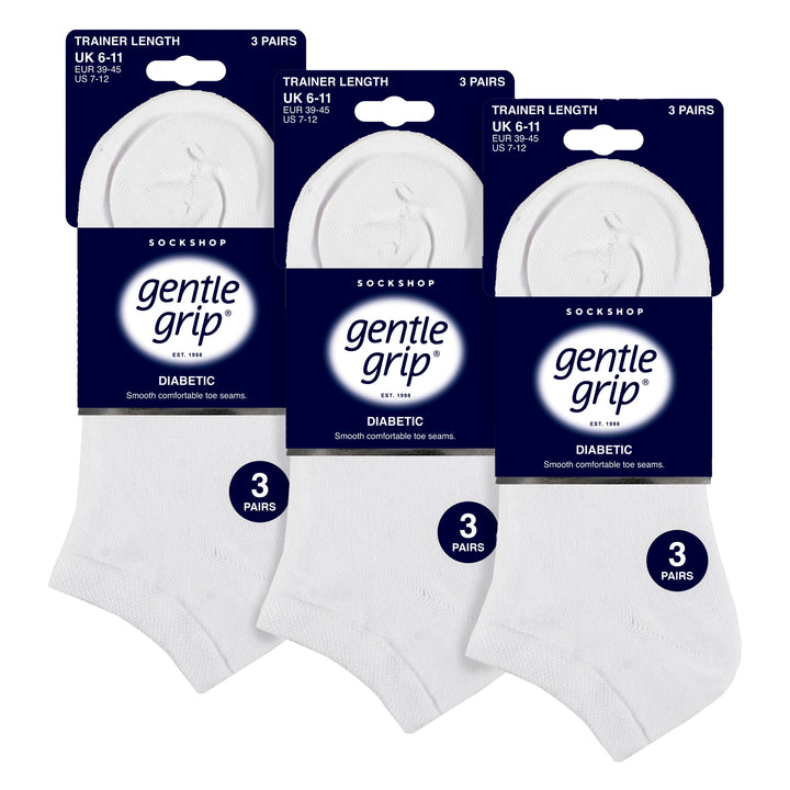 9 Pack Mens Diabetic Trainer Socks, Swollen Feet Wide Ankle Socks