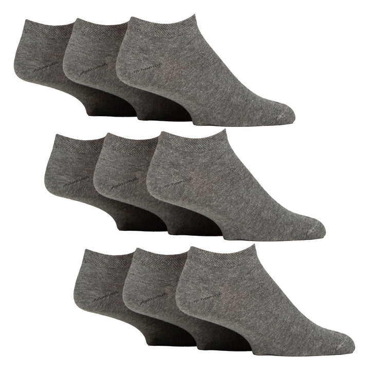 9 Pack Mens Diabetic Trainer Socks, Swollen Feet Wide Ankle Socks