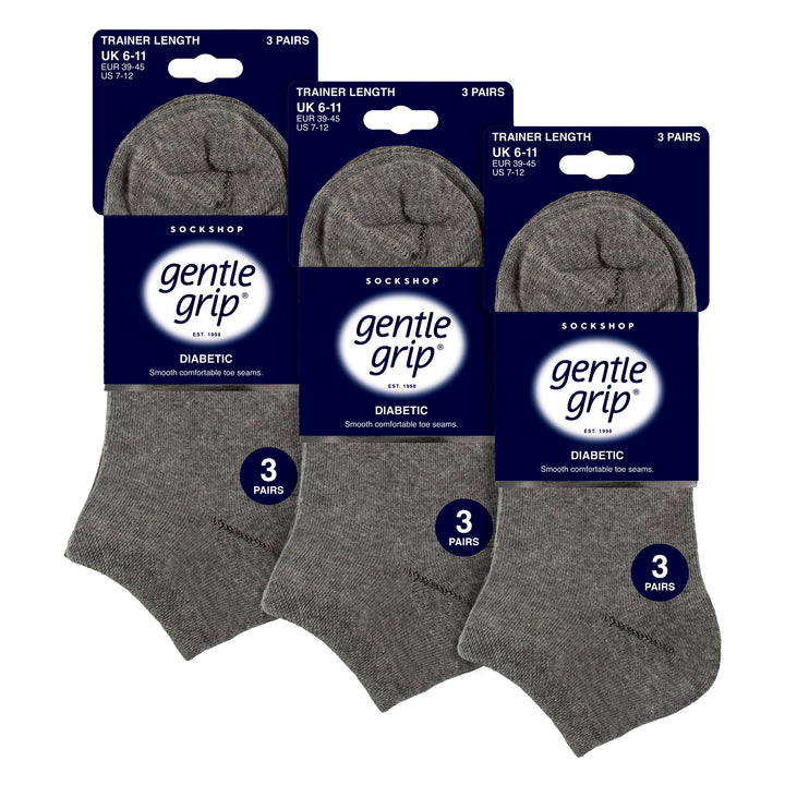 9 Pack Mens Diabetic Trainer Socks, Swollen Feet Wide Ankle Socks