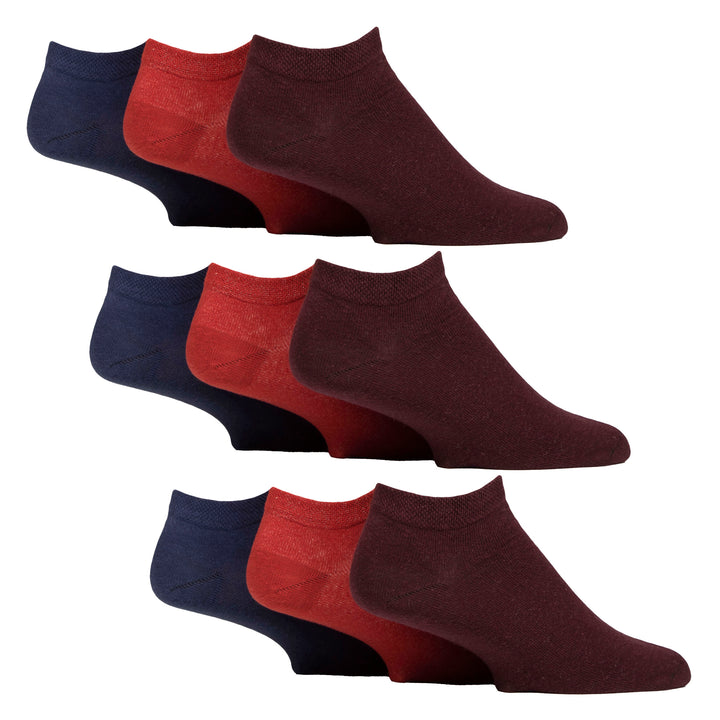9 Pack Mens Diabetic Trainer Socks, Swollen Feet Wide Ankle Socks