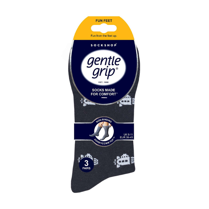 6 Pairs Mens Non Elastic Patterned Socks