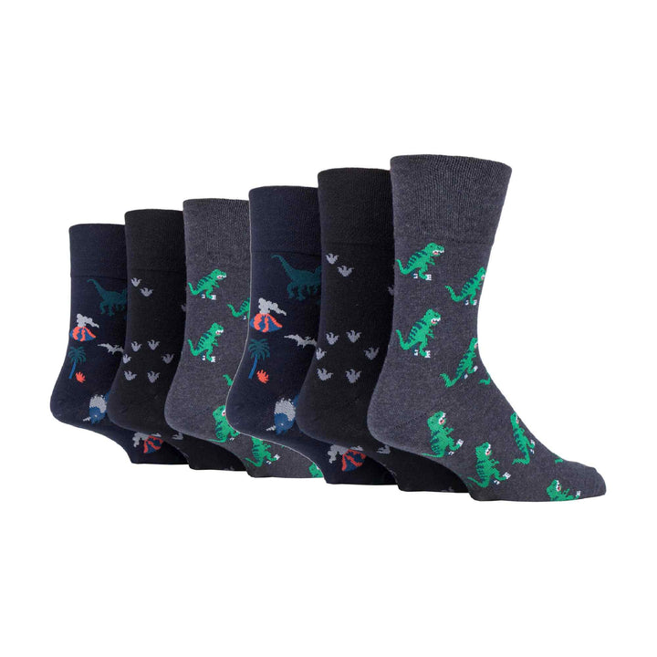 6 Pairs Mens Non Elastic Patterned Socks
