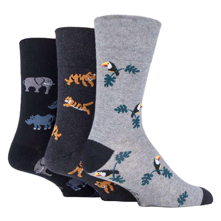 6 Pairs Mens Non Elastic Patterned Socks