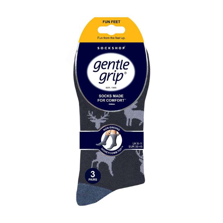 6 Pairs Mens Non Elastic Patterned Socks