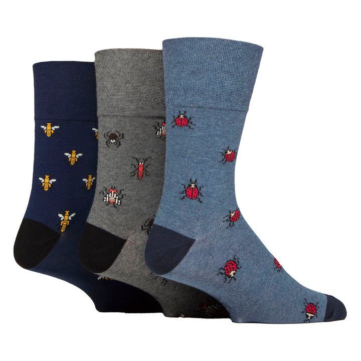 6 Pairs Mens  NON ELASTIC Cotton Rich Novelty Patterned Socks