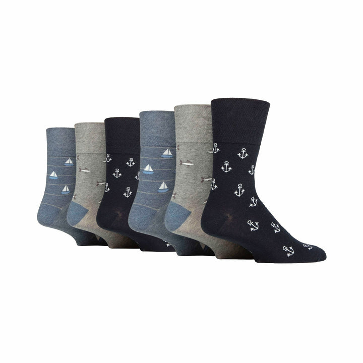 Lot de 6 paires de chaussettes amples non élastiques à motifs pour homme