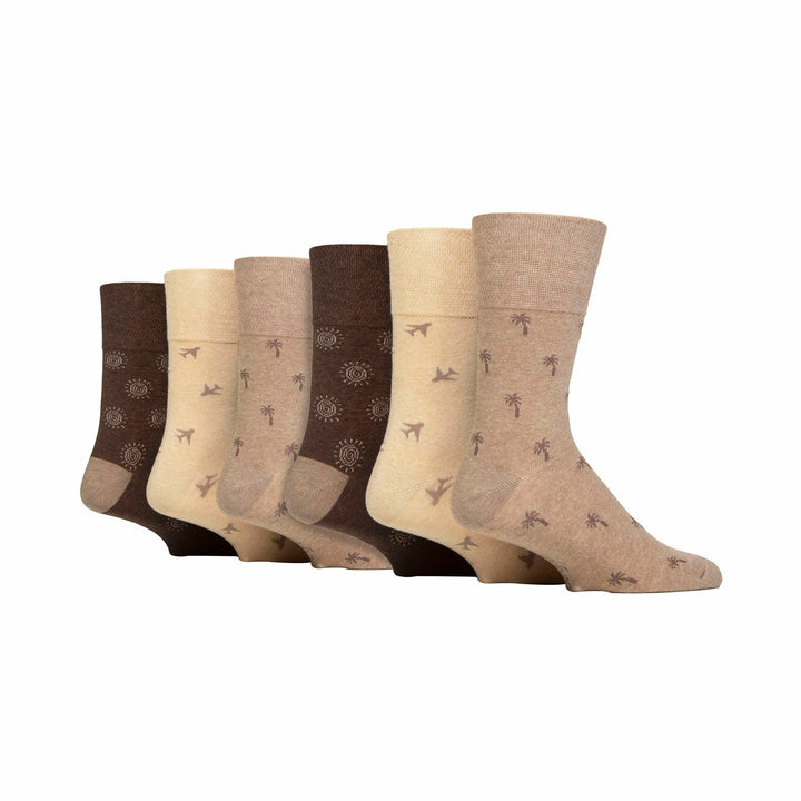 Lot de 6 paires de chaussettes amples non élastiques à motifs pour homme