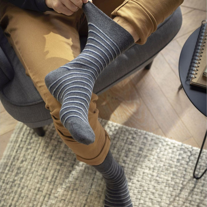 Lot de 6 paires de chaussettes amples non élastiques à motifs pour homme