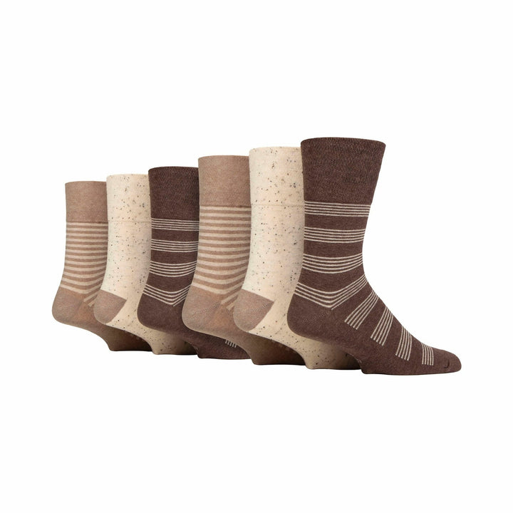 Lot de 6 paires de chaussettes amples non élastiques à motifs pour homme