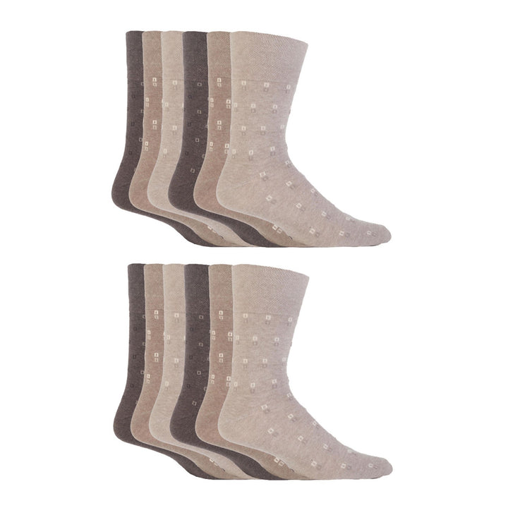 12 Pairs Mens Gentle Grip Loose Top Socks | Extra Wide Non Elastic Socks