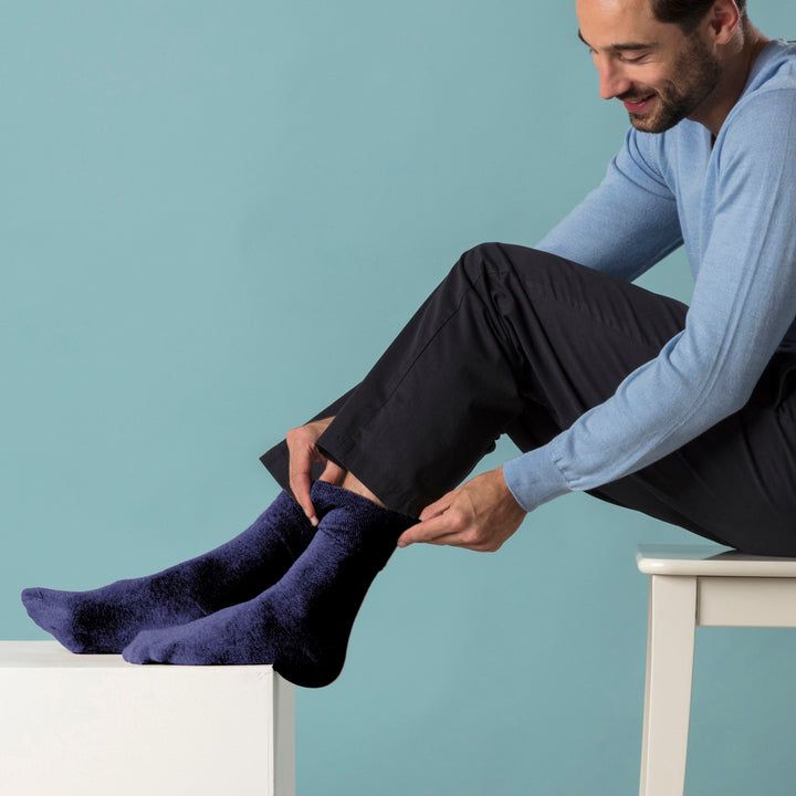 12 Pairs Mens Gentle Grip Loose Top Socks | Extra Wide Non Elastic Socks