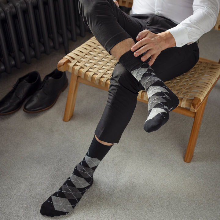 12 Pairs Mens Gentle Grip Loose Top Socks | Extra Wide Non Elastic Socks