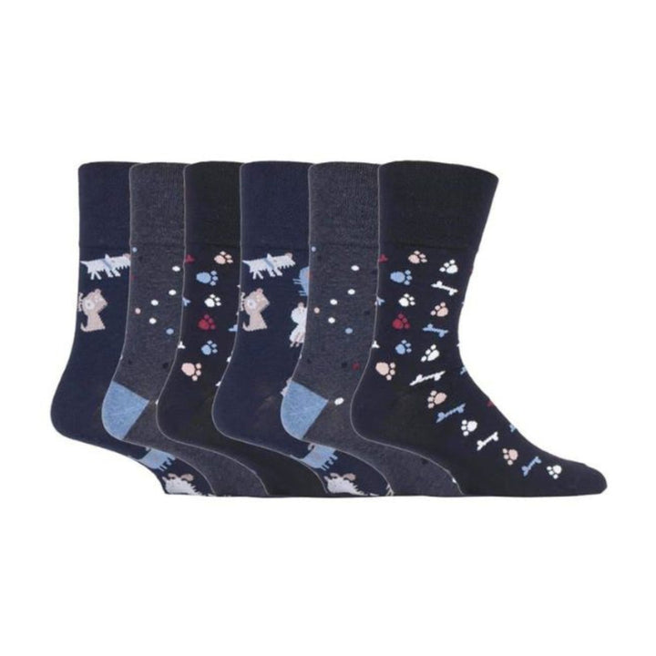 Lot de 6 paires de chaussettes amples non élastiques à motifs pour homme