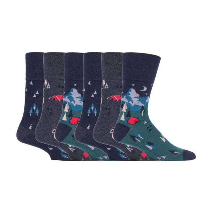 Lot de 6 paires de chaussettes amples non élastiques à motifs pour homme