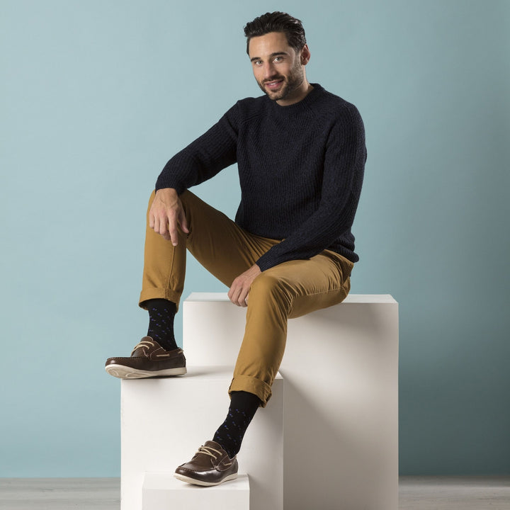 Lot de 6 paires de chaussettes amples non élastiques à motifs pour homme