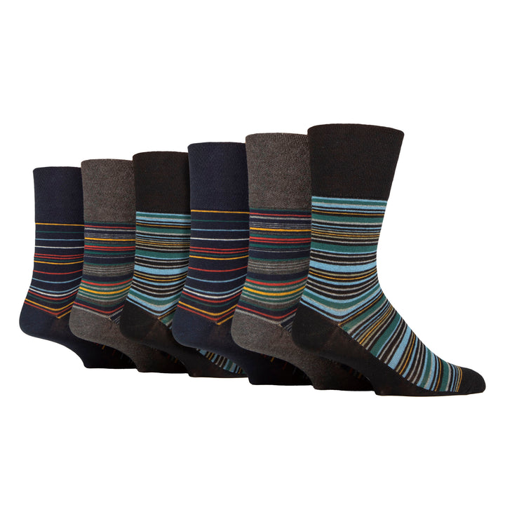 Lot de 6 paires de chaussettes amples non élastiques à motifs pour homme