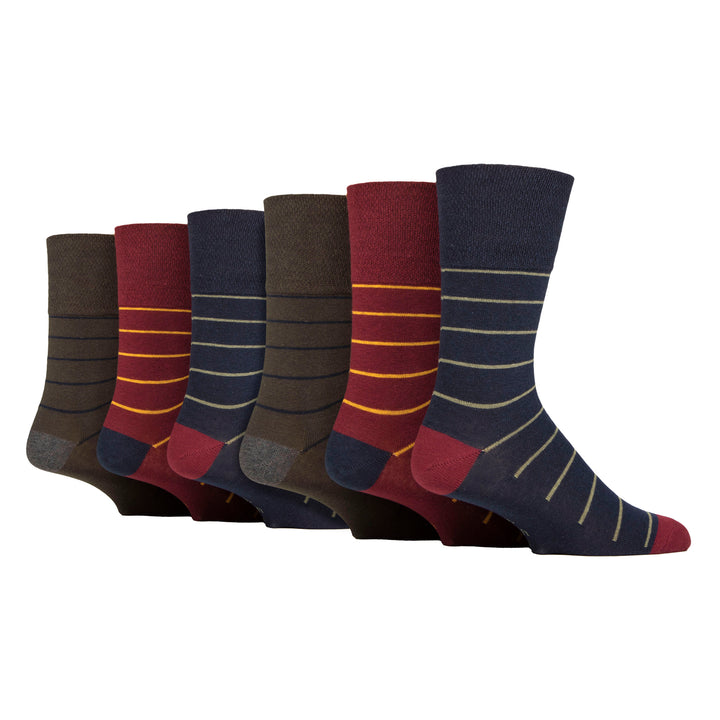 Lot de 6 paires de chaussettes amples non élastiques à motifs pour homme