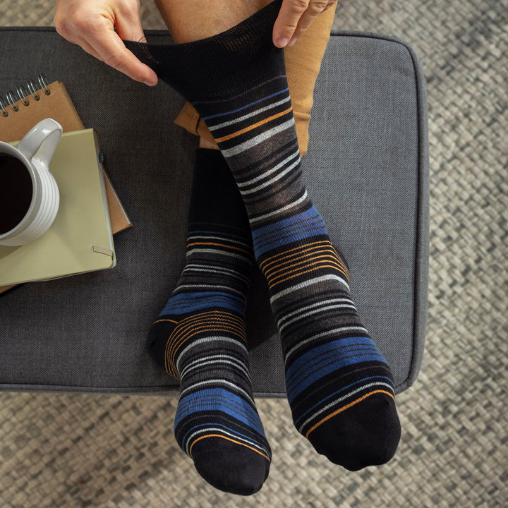 Lot de 6 paires de chaussettes amples non élastiques à motifs pour homme