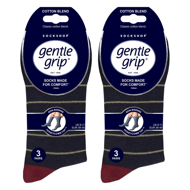 Lot de 6 paires de chaussettes amples non élastiques à motifs pour homme