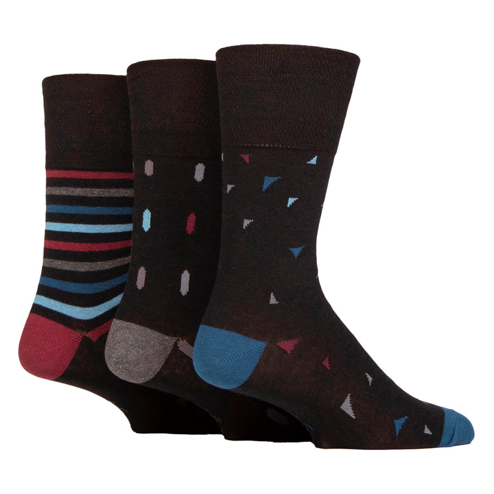 Lot de 6 paires de chaussettes amples non élastiques à motifs pour homme