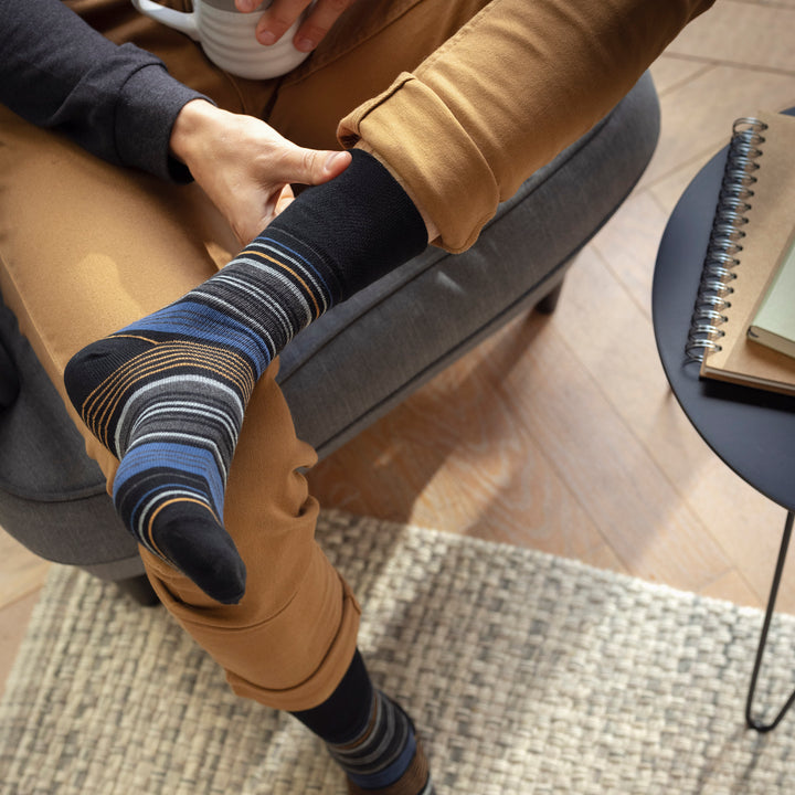 Lot de 6 paires de chaussettes amples non élastiques à motifs pour homme