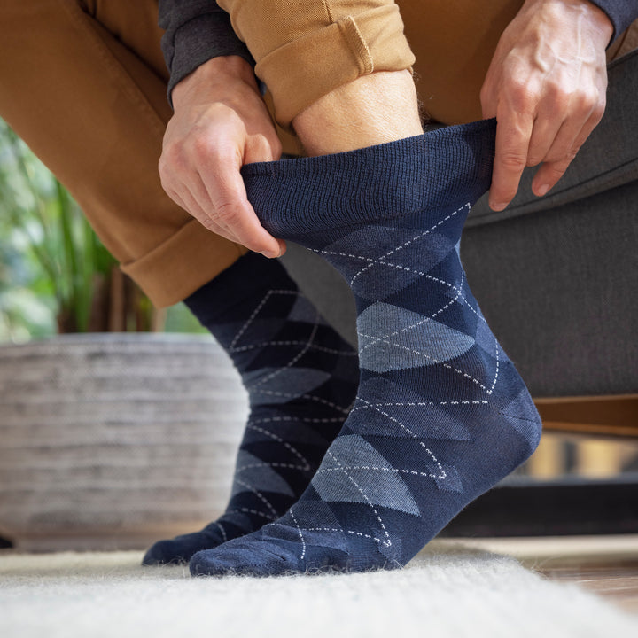 Lot de 6 paires de chaussettes amples non élastiques à motifs pour homme