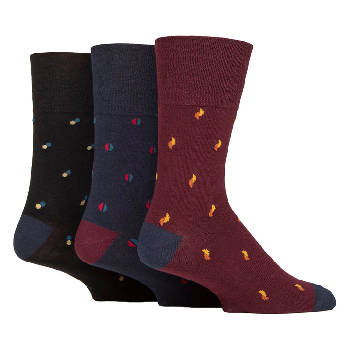 6 Pairs Mens Cotton Socks | Patterned Soft Non-Binding Everyday Socks