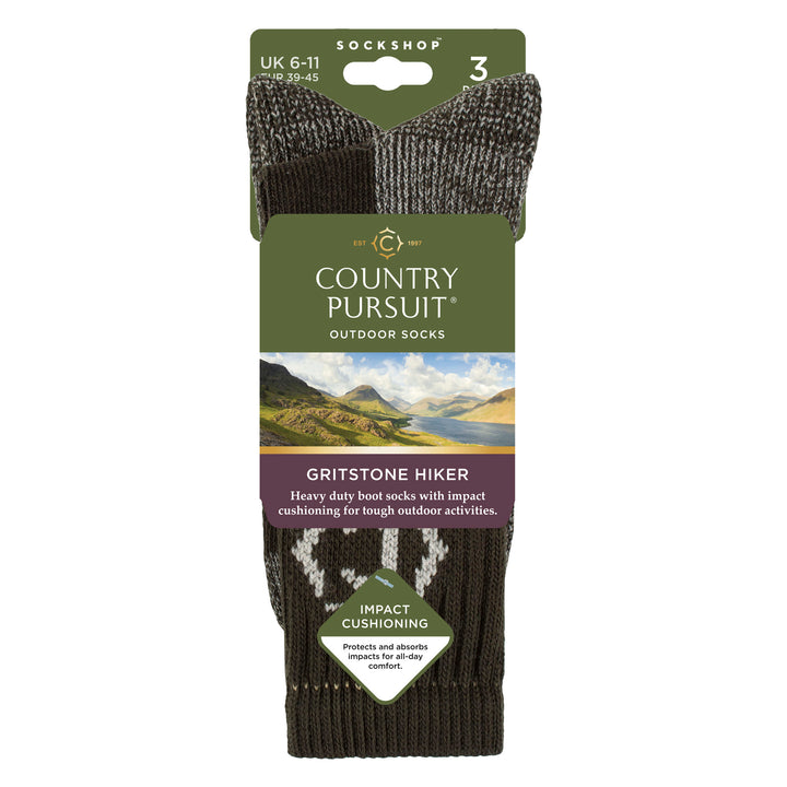 Mens Heavy Duty Durable Cushioned Hiking Socks with Reinforced Heel & Toe